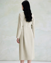 Robe midi en soie 30 momme manches longues